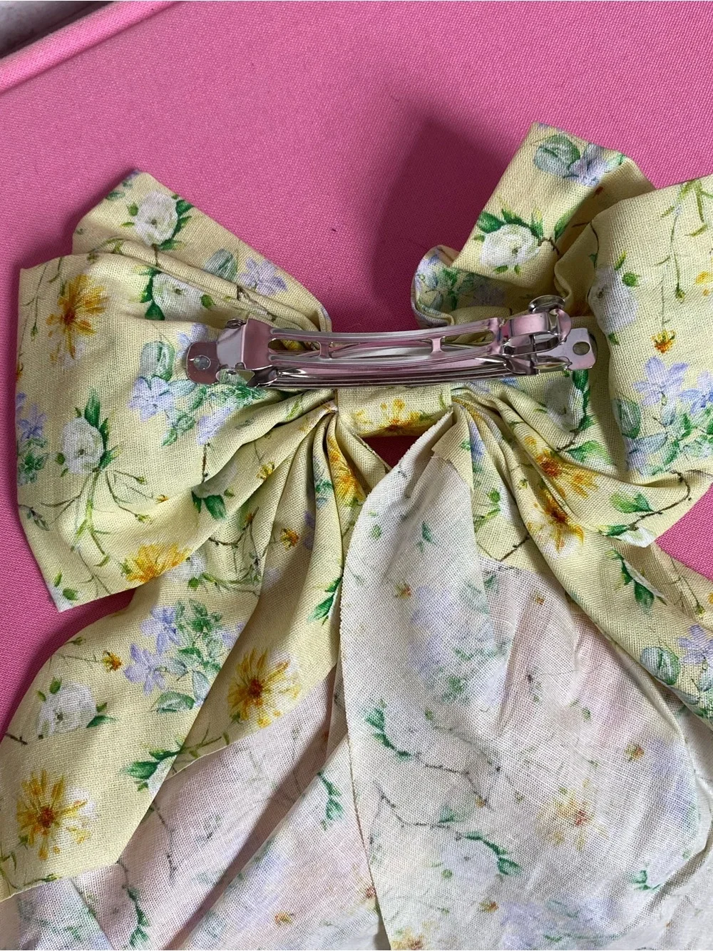 Never-Worn Yellow Floral Print Hair Bow from House of Aama